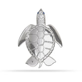 Solid Sterling Silver Green Sea Turtle Pendant by Nautical Treasure